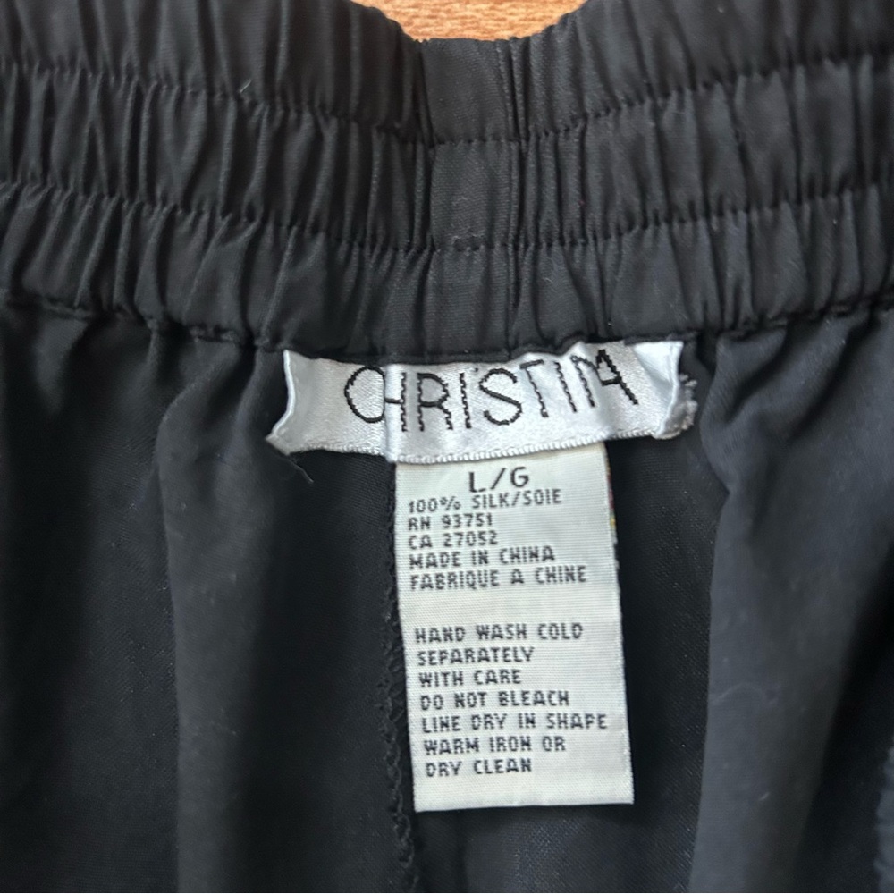 3/$20 Christina 100% Silk black pants slacks - Picture 2 of 7